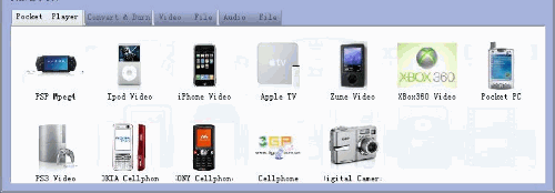 Total Video Converter supports reading  3gp, mp4, PSP, PS3, iPod, iPhone etc and also VCD or DVD player, XBOX360